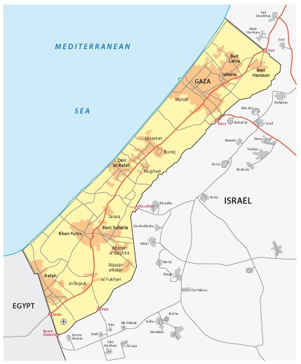Gaza,Strip,Map