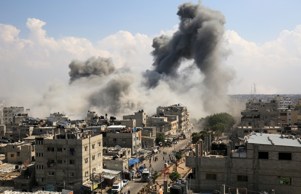 Smoke,Rises,After,Israeli,Air,Strikes,Of,The,City,Of