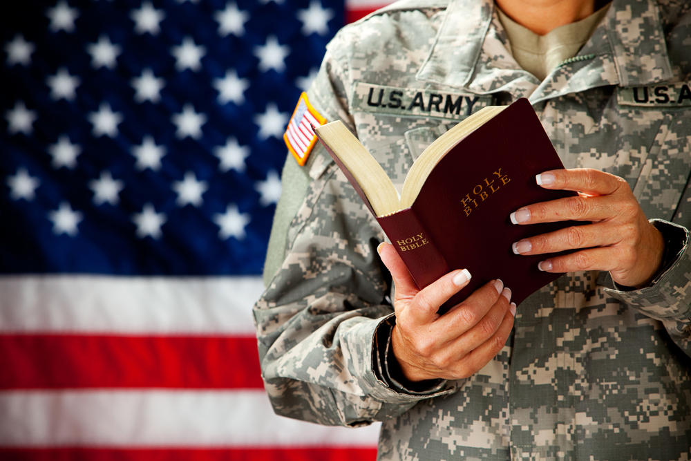 Soldier:,Military,Woman,Holding,Bible