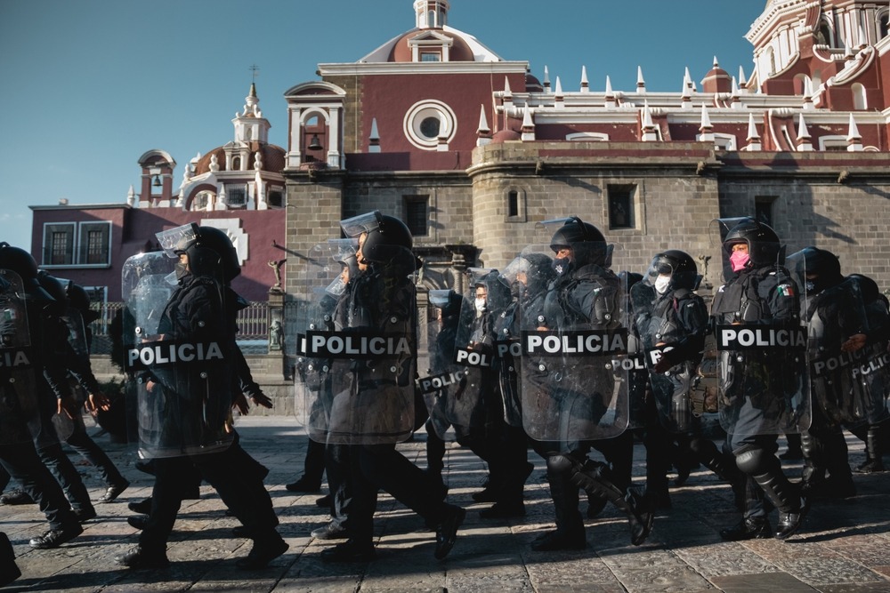 Puebla,,Mexico, ,March,8,,2022:,Mexican,Policewomen,Prepare,To