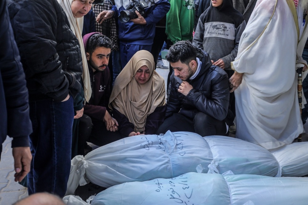 Palestinians,Bid,Farewell,To,Their,Relatives,Who,Were,Killed,During