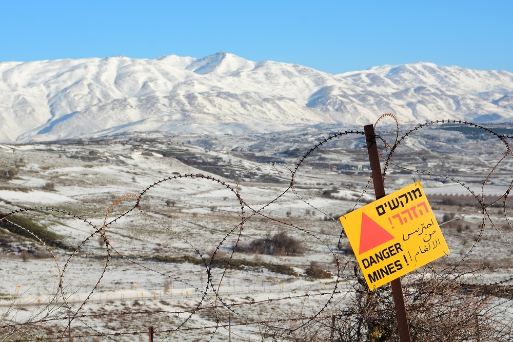 Snow,Over,A,Minefield,On,The,Golan,Heights,With,A