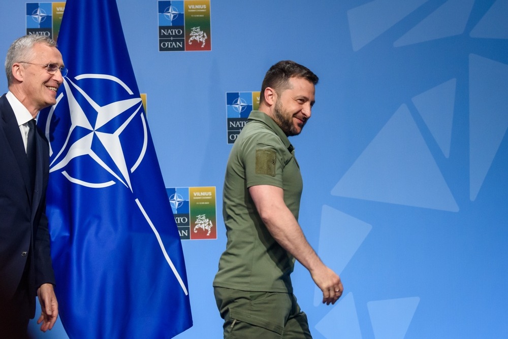 Vilnius,,Lithuania.,12th,July,2023.,Volodymyr,Zelenskyy,(r),,President,Of