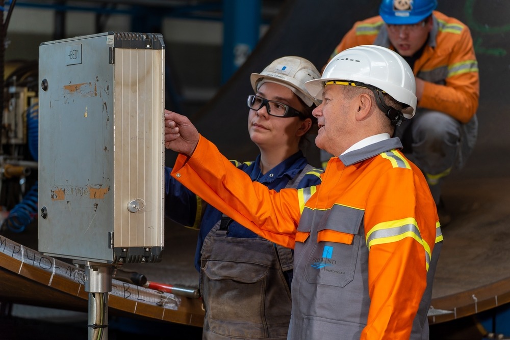 Blexen,,Germany, ,May,12,,2023:,Steelwind,Employee,Janina,Schweitzer