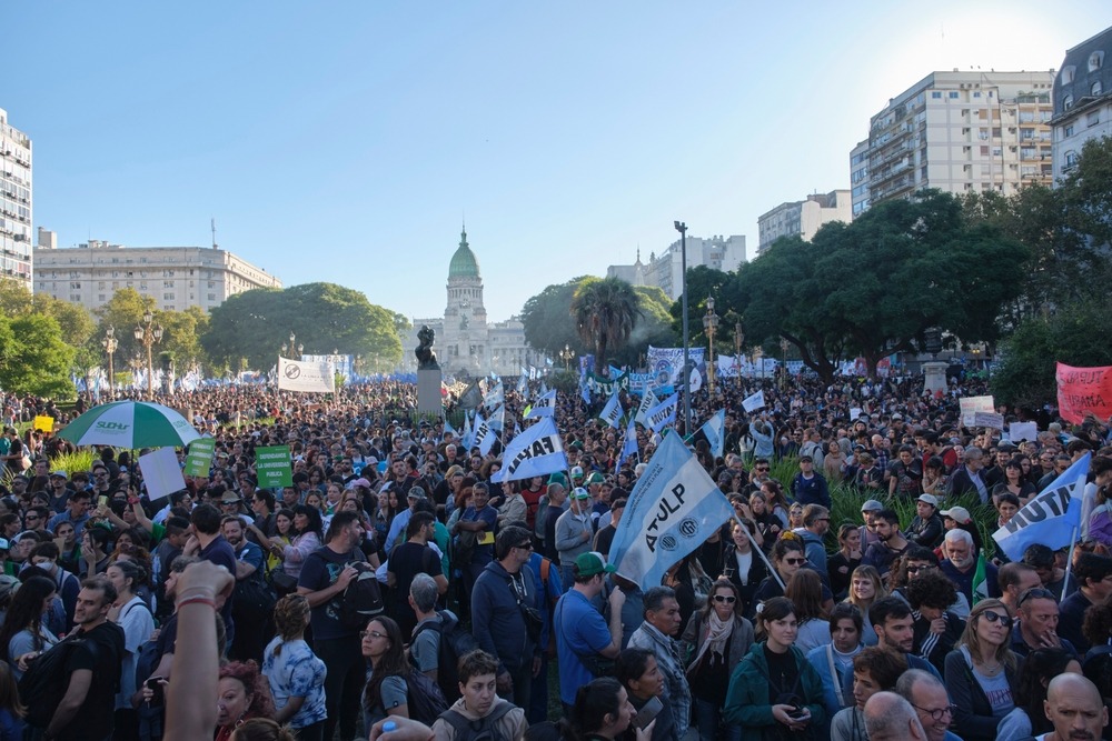 Buenos,Aires,,Argentina,,April,23,,2024:,Crowds,Of,People,Marching