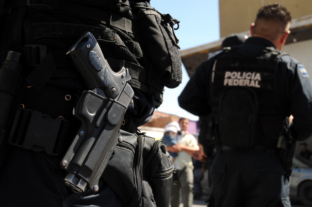 Closeup,Of,A,Handgun,Of,Mexican,Federal,Police,Forces,Maintaining