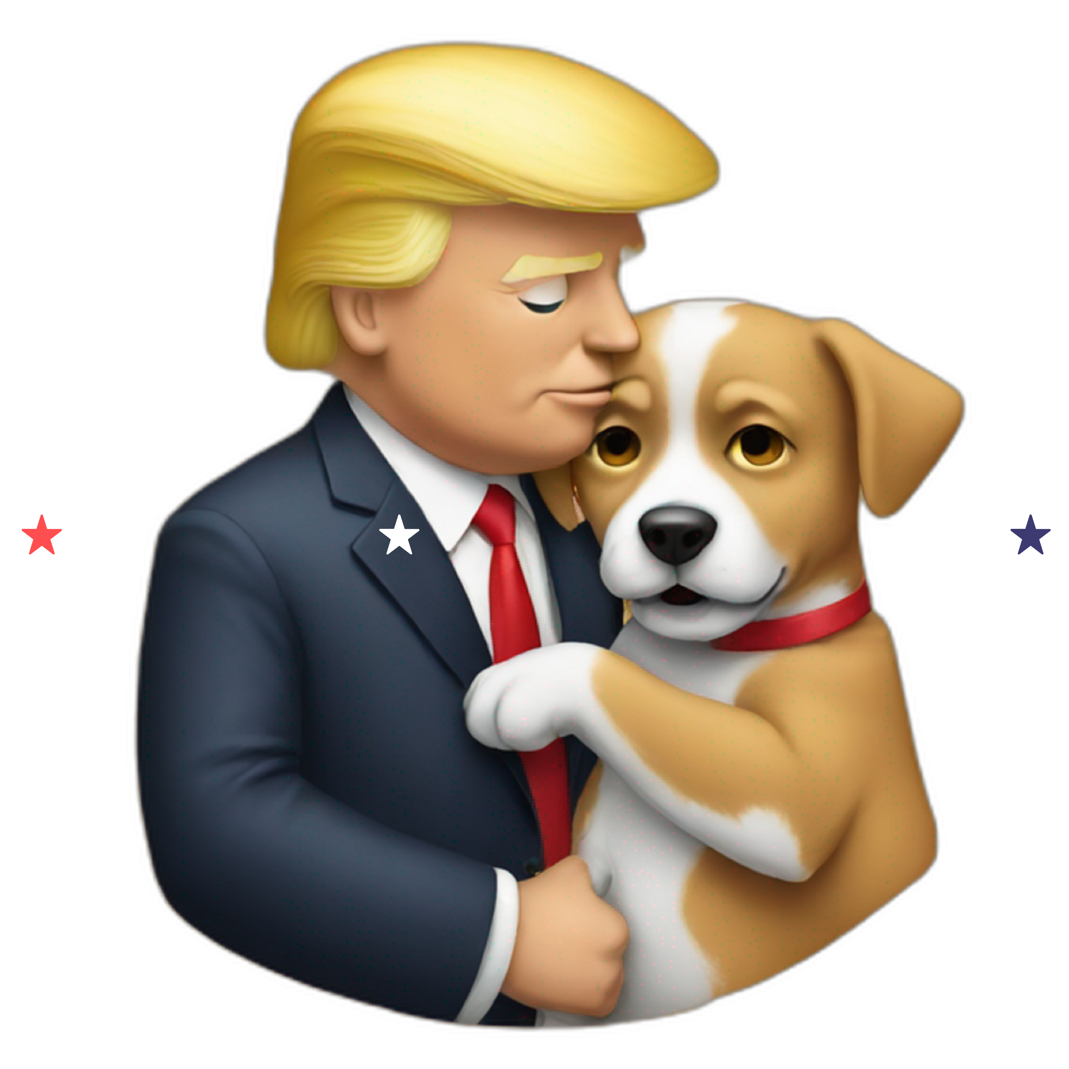Donald Trump a pes. Foto:  AI Emojis - Emoji Generator (CC BY-ND 4.0)