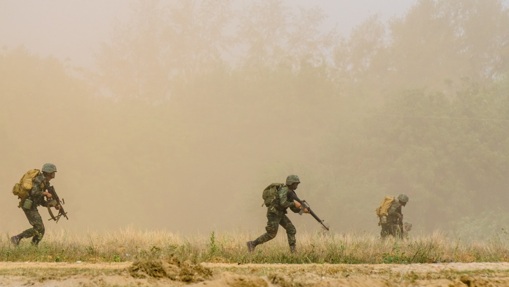 Chonburi,,Thailand, ,Feb.,17,,2018:,Infantrymen,Of,Royal,Thai