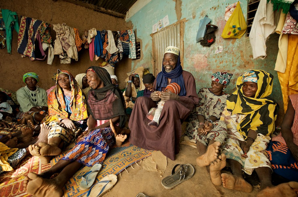 Morning gathering on farm, Burkina Faso