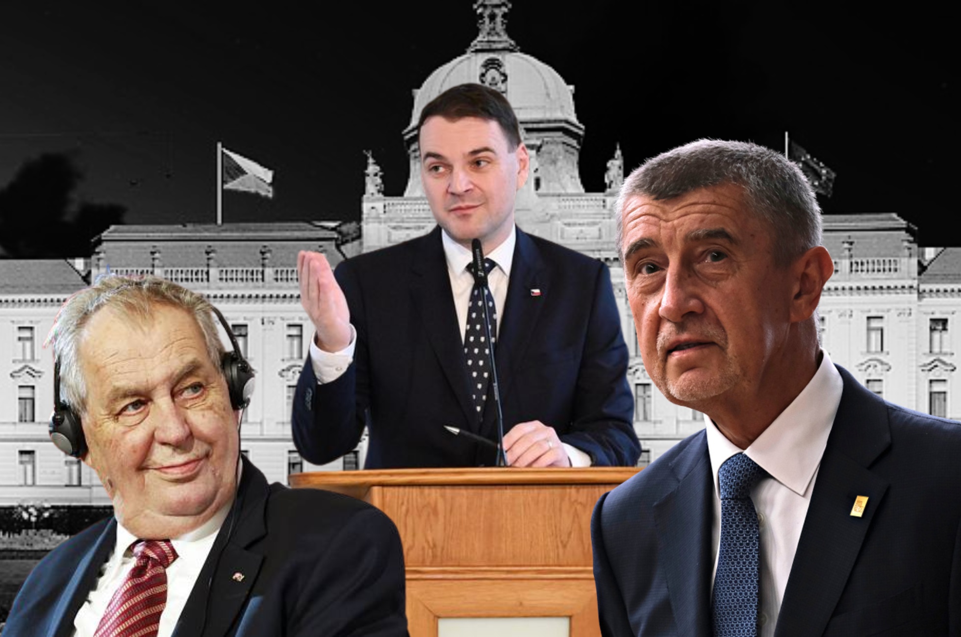 Miloš Zeman, Petr Macinka a Andrej Babiš