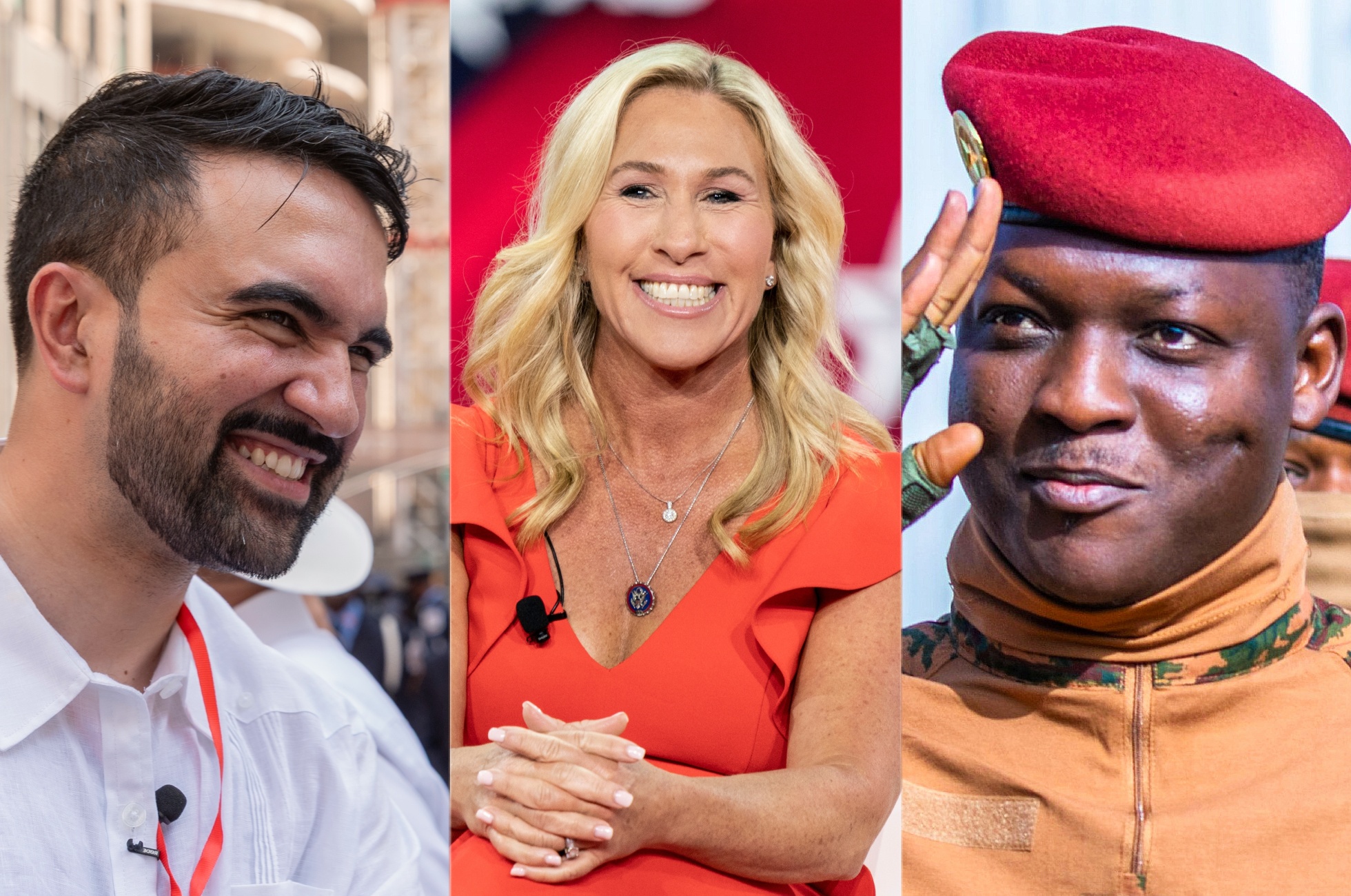 Zohran Mamdani, Marjorie Taylor Greene a Ibrahim Traoré